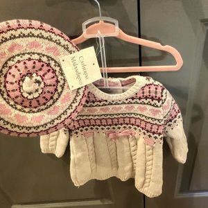 Baby girl sweater and beanie